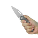 KB Coeus Outdoor Folding Knife 3.11" M390 Spear Point Blade Gray Titanium Handle KB286C