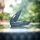 KB Coeus Outdoor Folding Knife 3.11" M390 Spear Point Blade Gray Titanium Handle KB286C