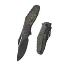 KB Stroller Folding Knife 3.35" CPM 20CV Regular DLC Clip Point Blade Titanium & CF Inlay Handle KB384D