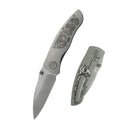KB Vertigo Folding Knife 3.11" S35VN Wharncliffe Blade Darkwash Titanium with Santa Clara CF Inlays KB258A