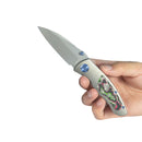KB Vertigo Folding Knife 3.11" S35VN Wharncliffe Blade Gray Titanium Handle w/ Carbon Fiber Inlays KB258B