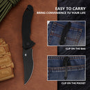 Klaken Falcon KL-02-BlackG10 closed view with pocket clip