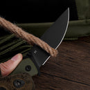 Klaken Ranger KL-03-GreenG10 open position in hand
