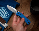 Knafs Lander 1 KNAFS-00065 – 2.75" D2 Drop Point Pocket Knife with Blue G10 Handles