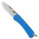 Knafs Lander 6 KNAFS-00424 – 1.55" 4034SS Drop Point Mini Keychain Knife with Blue FRN
