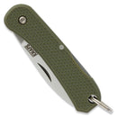 Knafs Lander 6 KNAFS-00426 – 1.55" 4034SS Drop Point Mini Keychain Knife with OD Green FRN