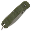 Knafs Lander 6 KNAFS-00426 – 1.55" 4034SS Drop Point Mini Keychain Knife with OD Green FRN
