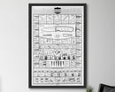 Knafs White Knife Poster KNAFS-00001 – 24x36" Modern Guide to Knives Wall Chart