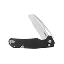 Kubey 10-8 Button Lock Folding Survival Knife 3.15" 14C28N Satin Sheepsfoot Blade Black G10 Handle KU363A