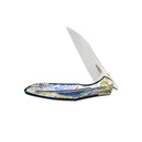 Kubey Barracuda Folding Knife – 4.02″ M390 Tanto Blade, Colorful Flame Titanium