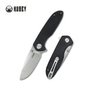 Kubey Belus KUB342A EDC Folding Knife – Black G10, 3.39″ D2 Blade