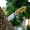Kubey Boxer Folding Knife 3.1" 14C28N Sheepsfoot Blade White G10 Handle KU407E