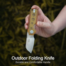 Kubey Boxer Folding Knife 3.1" 14C28N Sheepsfoot Blade White G10 Handle KU407E