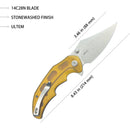 Kubey Ceto KUB181C Camp Folding Knife – Ultem Handle, 4.53″ D2 Blade
