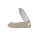 Kubey Creon Small Pocket Knife 2.87" AUS-10 Beadblasted Blade Tan G10 Handle Button Lock KU336K