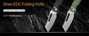Kubey Dheo EDC Folding Knife Black G10 Handle 3.15" Beadblast 14C28N KU378A