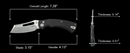 Kubey Dheo EDC Folding Knife Black G10 Handle 3.15" Beadblast 14C28N KU378A