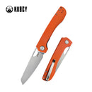 Kubey Elang KUB365A Linerlock Folding Knife – Orange G10, 3.74″ D2 Blade