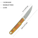 Kubey JL Kwaiken Fixie Fixed Blade Knife Ultem G10 Handle 3.11" Beadblast 14C28N KU355C