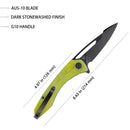 Kubey Merced KUB345C Linerlock Folding Knife – Yellow G10, D2 Blade