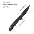 Kubey Mizo KUB312B Linerlock Folding Knife – Black G10, D2 Blade