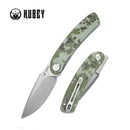 Kubey Momentum Front Flipper Folding Knife 3.43" AUS-10 Bead Blasted Drop Point Blade Digital Camo G10 Handle KU344K