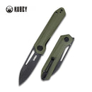 Kubey Royal KUB321F Folding Knife – Black/OD Green G10, 2.99″ D2 Blade