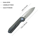 Kubey Royal KUB321N Folding Knife – Flame Titanium, 2.99″ M390 Blade