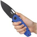 Kubey Tityus KUB322I Folding Knife – Black & Blue G10, 3.39″ D2 Blade