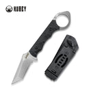 WOLF E-CQC Fixed Blade Knife Black G10 Handle Kydex Sheath 2.76" Satin D2 KU320A