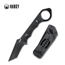 WOLF E-CQC Fixed Blade Knife Black G10 Handle Kydex Sheath 2.76" Dark Stonewashed D2 KU320B