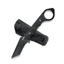 WOLF E-CQC Fixed Blade Knife Black G10 Handle Kydex Sheath 2.76" Dark Stonewashed D2 KU320B