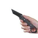 WOLF E-CQC Fixed Blade Knife Black G10 Handle Kydex Sheath 2.76" Dark Stonewashed D2 KU320B