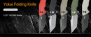 Kubey Yokai Folding Knife Black G10 Handle 3.23" Stonewashed 14C28N KU392A