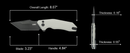 Kubey Yokai Folding Knife Black G10 Handle 3.23" Stonewashed 14C28N KU392A