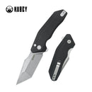 Kubey Yokai Folding Knife Black G10 Handle 3.23" Stonewashed 14C28N KU392A