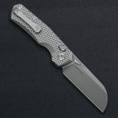 Kunwu Compact Chad Folding Knife – 3.11in PM60 Stonewashed Blade, Titanium Handle