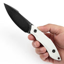 Tenable Luccio G007A3 – 3.81" Blackwash 14C28N Blade, White G10 Handle