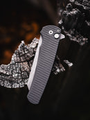 Pro-Tech Malibu 5435-AW – Acid Wash MagnaCut Reverse Tanto, Black Dragon Scale Handle