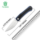 Tenable Kratos T1024A2 – 3.79" Nitro-V Blackwash Drop Point Blade, Black & Blue G10 Handle, Liner Lock – Designed by Ostap Hel