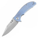 Tenable Rei T1061A1 – 3.3" Stonewashed 14C28N Blade, Blue Micarta Handle with Liner Lock