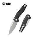 Kubey Knife Hades Button Lock Black 3.43 inch 14C28N Black G-10 KUB394A