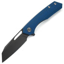 M Miguron Keryx Flipper Folding Knife Blue Micarta Handle 3.25" Dark Grey PVD 14C28N Blade MGR-813MBU