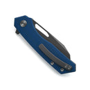 M Miguron Keryx Flipper Folding Knife Blue Micarta Handle 3.25" Dark Grey PVD 14C28N Blade MGR-813MBU
