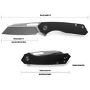 M Miguron Keryx Flipper Folding Knife Black Micarta Handle 3.25" Satin 14C28N Blade MGR-813MWBK