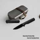 M Miguron Perism Flipper Folding Knife Black G10 Handle 3.38" Black PVD D2 Blade MGR-811BKII