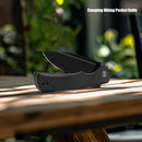 M Miguron Talism Flipper Folding Knife Black G10 Handle 3.01" Black PVD D2 Blade MGR-810BKII