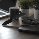 M Miguron Talism Flipper Folding Knife Black G10 Handle 3.01" Black PVD D2 Blade MGR-810BKII