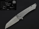 Machinewise Mojave 0733 – 3.45" Lightwash S90V Blade, Turtle Textured Titanium Handles