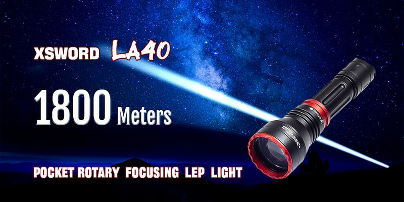 MAXTOCH LA40 Compact Zoom LEP Flashlight – 1800m Throw, 18650 Powered